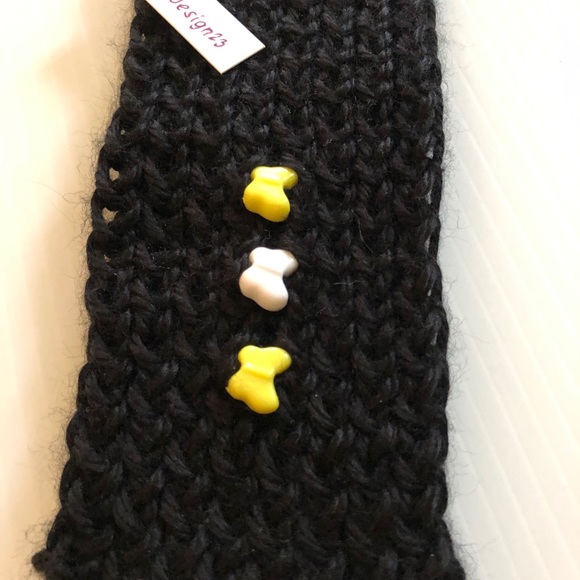 Hand knitted headband, Cute ear warmer with beads - Picture 5 of 7